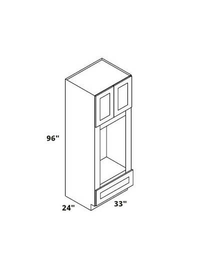 PH-OM3396B: Petit Oak Shaker 33″ 1 Drawer 2 Door Double Oven Cabinet