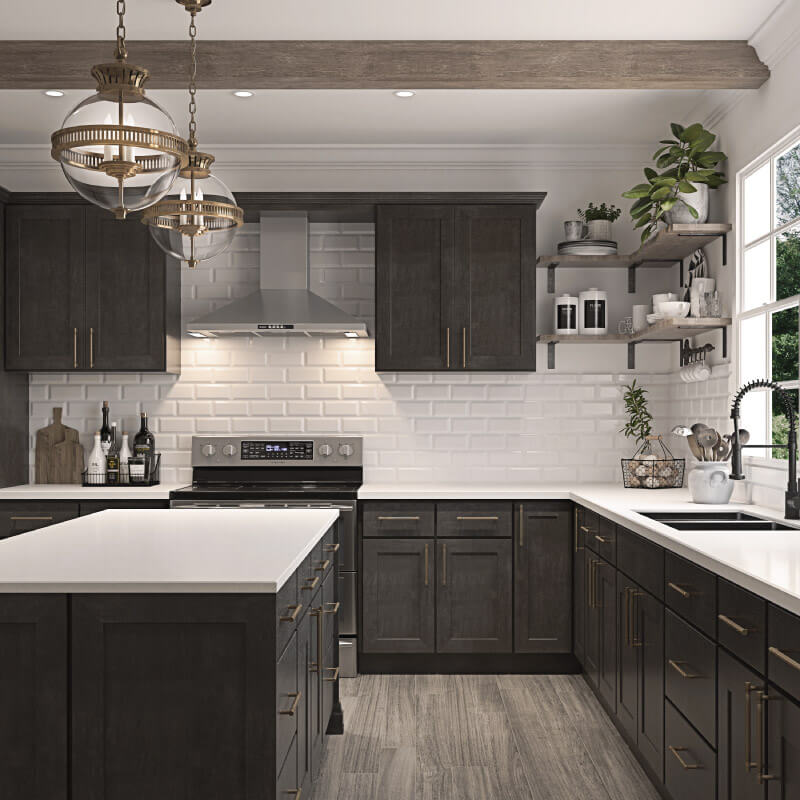 Luxor Smokey Grey Kitchen Side | CabinetSelect.com