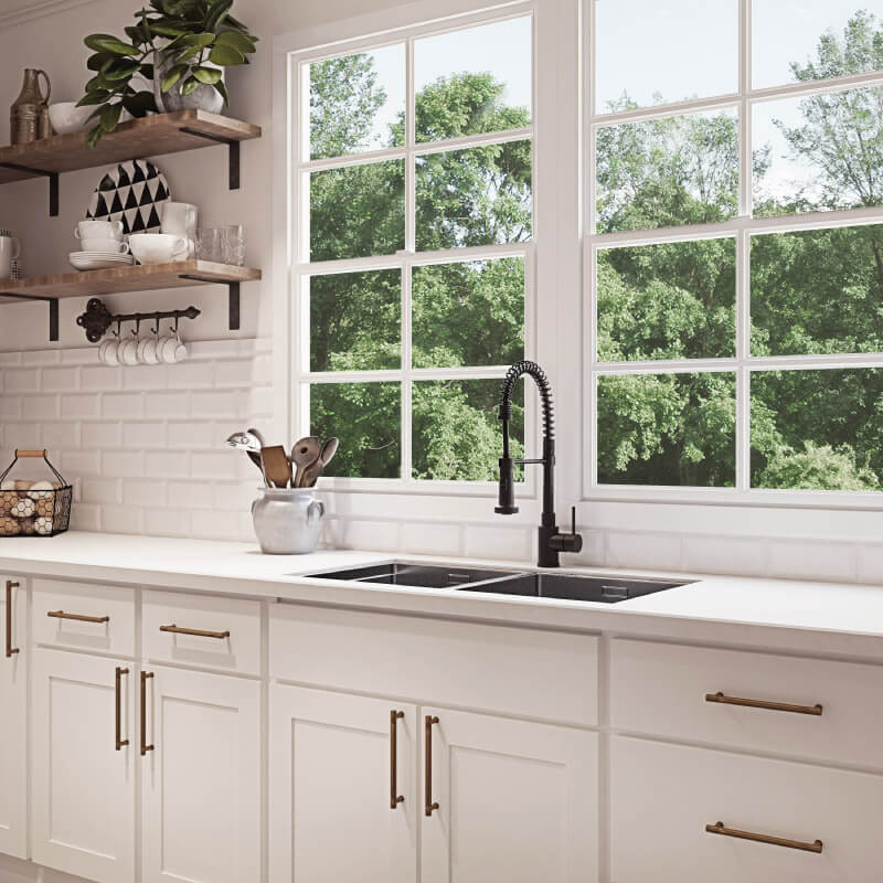 Luxor White Kitchen Cabinet Mid | CabinetSelect.com
