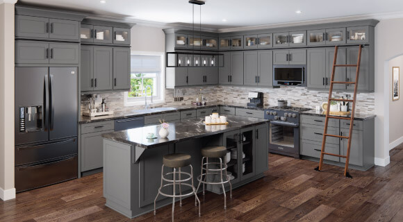Shaker Grey Kitchen Cabinet Full | CabinetSelect.com