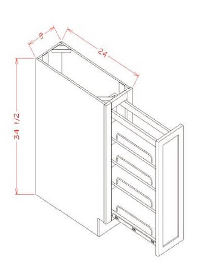 SU-BT9PO: Ready-to-Finish Shaker Base with Shelf Pullout