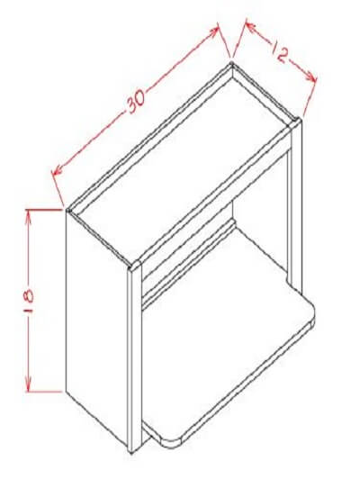 SU-WMS3018: Ready-to-Finish Shaker Wall Microwave Cabinet Kit