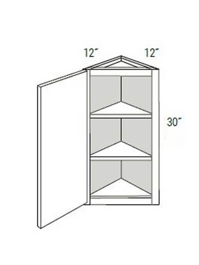 UB-AW30: Upton Brown Single Door Angle Wall Cabinet 12″W x 30″H