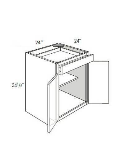 UB-B24B: Upton Brown Single-Drawer, Double-Door Base Cabinet 24″W