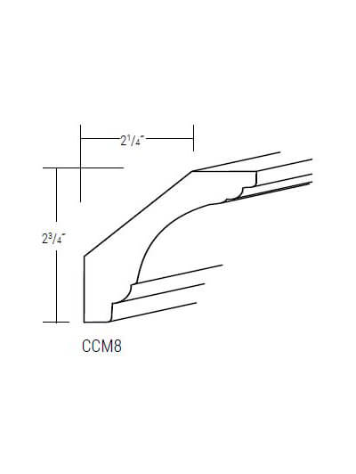 UB-CCM8: Upton Brown Cove Crown Molding 2 3/4″H x 96″ L