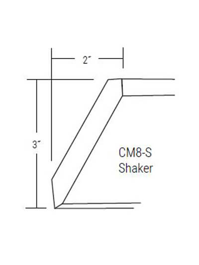 UB-CM8-S: Upton Brown Shaker Crown Molding 3″H x 96″ L