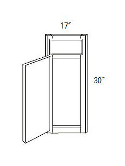UB-CSF36: Upton Brown Single Door Corner Sink Front 17″W