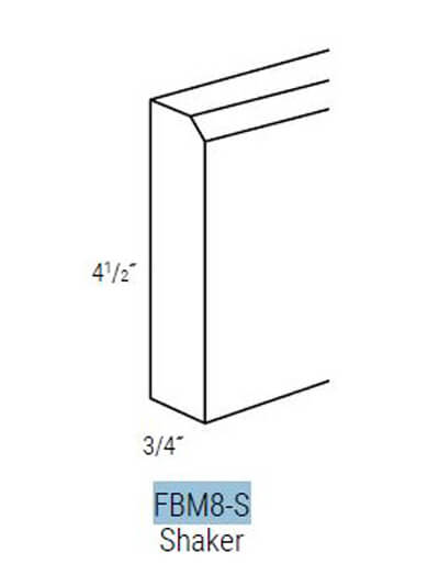 UB-FBM8-S: Upton Brown Shaker Base Molding 4.5″H x 96″ L