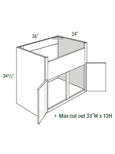 UB-FSB36: Upton Brown Farm Sink Base, 2 Doors