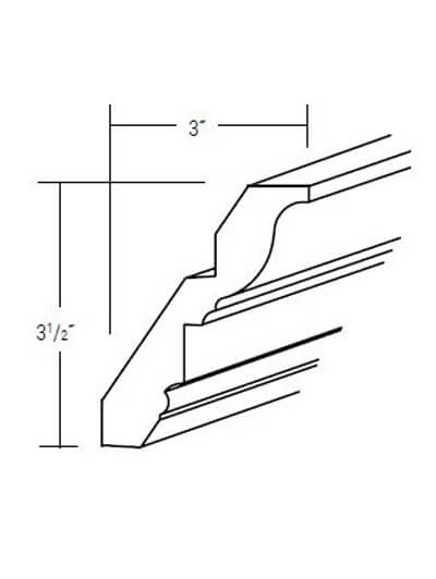 Bay Shaker Greystone 3 1/2×96 Large Crown Molding