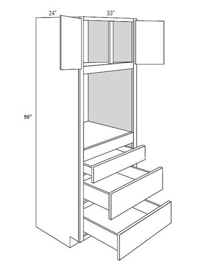 UB-OC3396: Upton Brown Single Oven Cabinet 33″W x 96″H