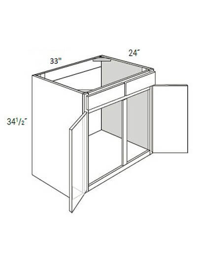 UB-SB33: Upton Brown Double-Door Sink Base Cabinet 33″W