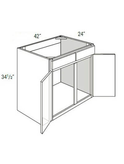 Bay Shaker Grey 42″ Double-Door Sink Base Cabinet
