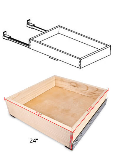 UB-SCRT24: Upton Brown Roll Out Tray with Soft Close