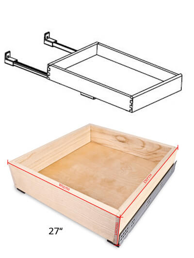 UB-SCRT27: Upton Brown Roll Out Tray with Soft Close
