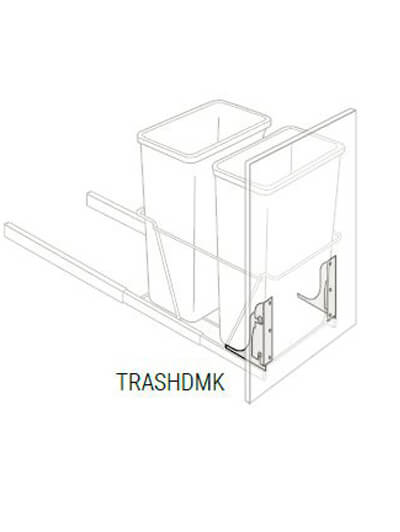 Bay Shaker Light Grey Trash Bin Pullout – Door Mount Kit