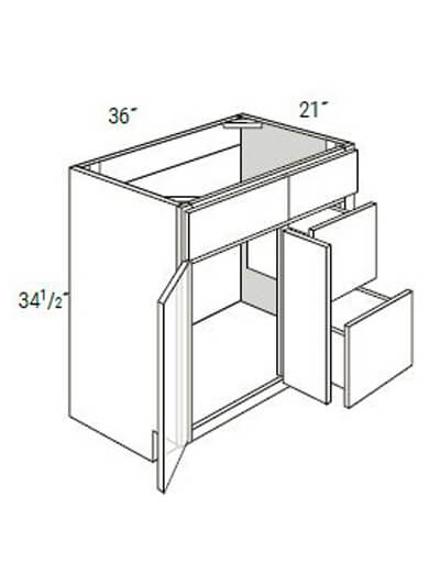 Bay Shaker Grey 36″ Double Door Double Drawer Vanity