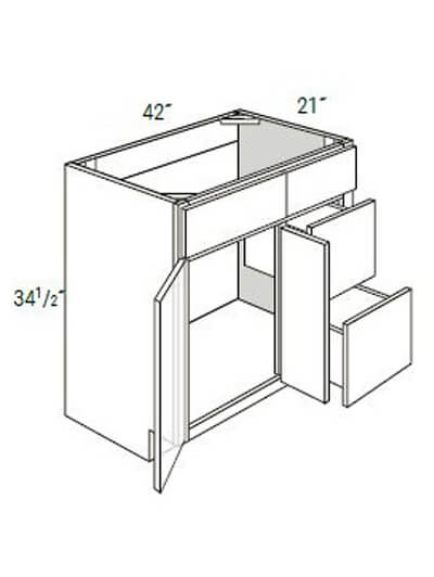 Bay Shaker Light Grey 42″ Double Door Double Drawer Vanity
