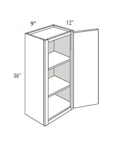 UB-W0936: Upton Brown Single Door Wall Cabinet 9″W x 36″H