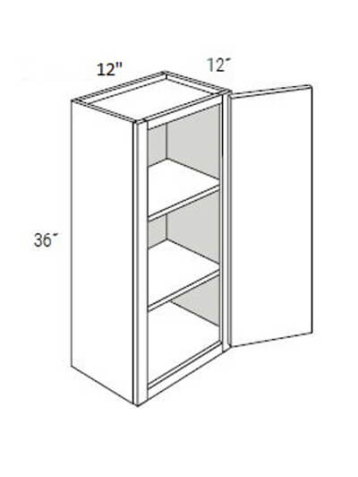 UB-W1236: Upton Brown Single Door Wall Cabinet 12″W x 36″H