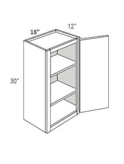 UB-W1830: Upton Brown Single Door Wall Cabinet 18″W x 30″H