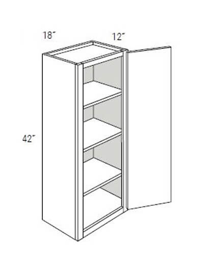 UB-W1842: Upton Brown Single Door Wall Cabinet 18″W x 42″H