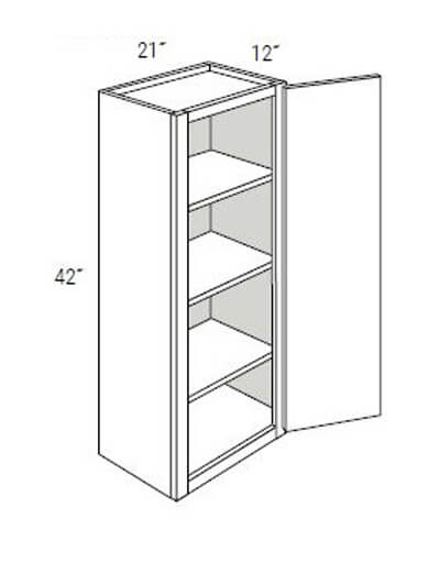 UB-W2142: Upton Brown Single Door Wall Cabinet 21″W x 42″H