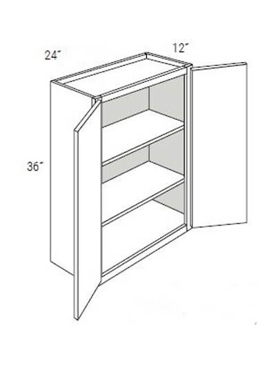 UB-W2436B: Upton Brown Double-Door Wall Cabinet 24″W x 36″H