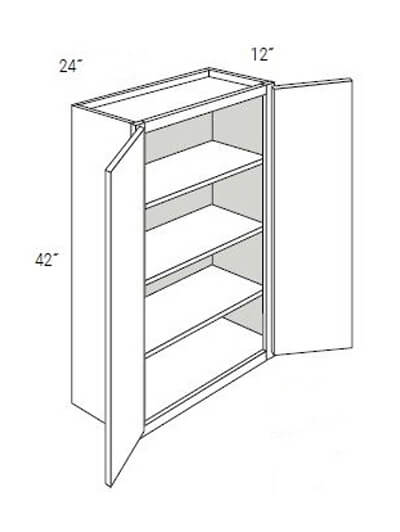 UB-W2442B: Upton Brown Double-Door Wall Cabinet 24″W x 42″H