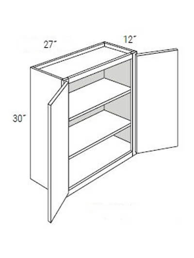 UB-W2730B: Upton Brown Double-Door Wall Cabinet 27″W x 30″H