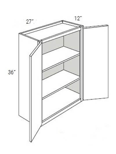 UB-W2736B: Upton Brown Double-Door Wall Cabinet 27″W x 36″H