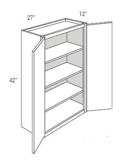 UB-W2742B: Upton Brown Double-Door Wall Cabinet 27″W x 42″H