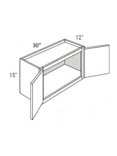 UB-W3015B: Upton Brown Double-Door Bridge Wall Cabinet 30″W x 15″H