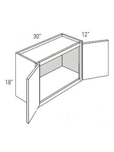 UB-W3018B: Upton Brown Double-Door Bridge Wall Cabinet 30″W x 18″H
