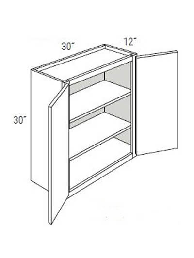 UB-W3030B: Upton Brown Double-Door Wall Cabinet 30″W x 30″H