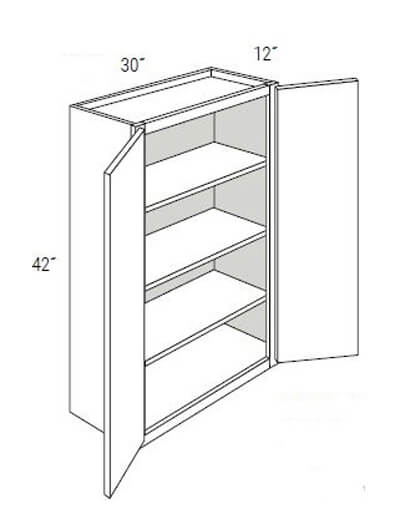 UB-W3042B: Upton Brown Double-Door Wall Cabinet 30″W x 42″H