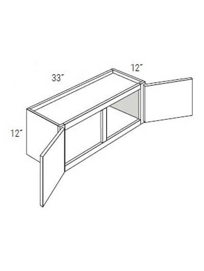 UB-W3312: Upton Brown Double-Door Bridge Wall Cabinet 33″W x 12″H