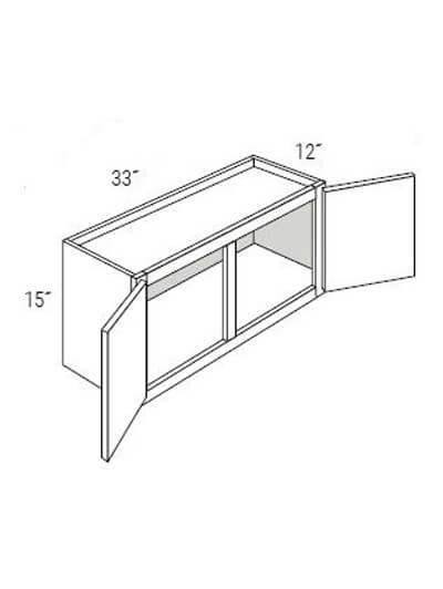 UB-W3315: Upton Brown Double-Door Bridge Wall Cabinet 33″W x 15″H