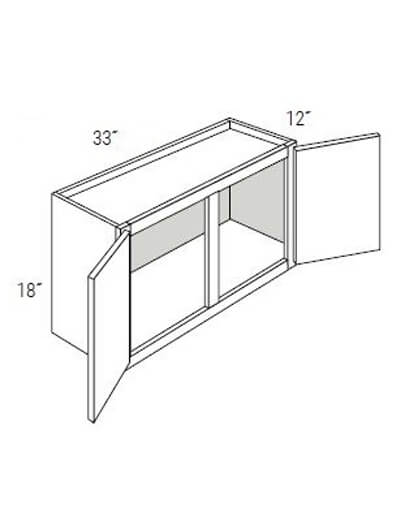Bay Shaker White 33×18 Double-Door Bridge Wall Cabinet