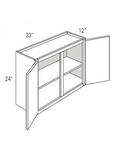 UB-W3324: Upton Brown Double-Door Bridge Wall Cabinet 33″W x 24″H