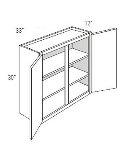 Bay Shaker White 33×30 Double-Door Wall Cabinet