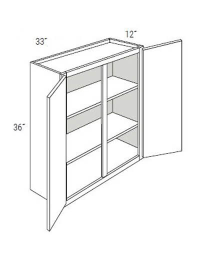 UB-W3336: Upton Brown Double-Door Wall Cabinet 33″W x 36″H