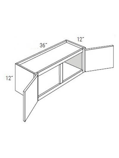 Bay Shaker Grey 36×12 Double-Door Bridge Wall Cabinet