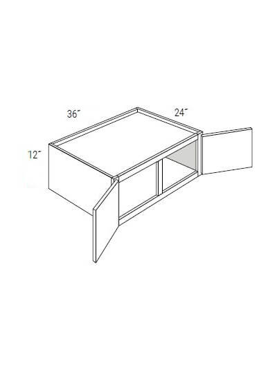 Bay Shaker Light Grey 36x12x24 Double-Door Wall Refrigerator Cabinet