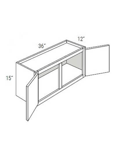 UB-W3615: Upton Brown Double-Door Bridge Wall Cabinet 36″W x 15″H