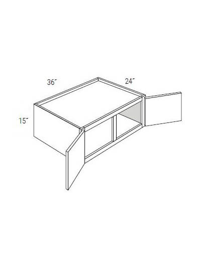 Bay Shaker Light Grey 36x15x24 Double-Door Wall Refrigerator Cabinet