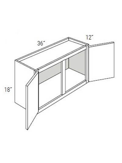 Bay Shaker Grey 36×18 Double-Door Bridge Wall Cabinet