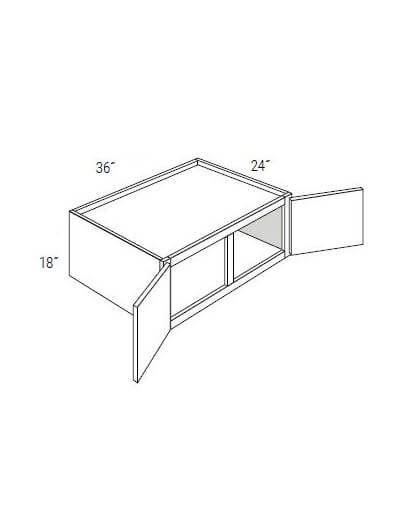 UB-W361824: Upton Brown Double-Door Wall Refrigerator Cabinet 36″W x 18″H x 24″D