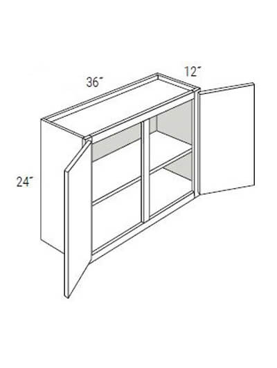 Bay Shaker White 36×24 Double-Door Bridge Wall Cabinet