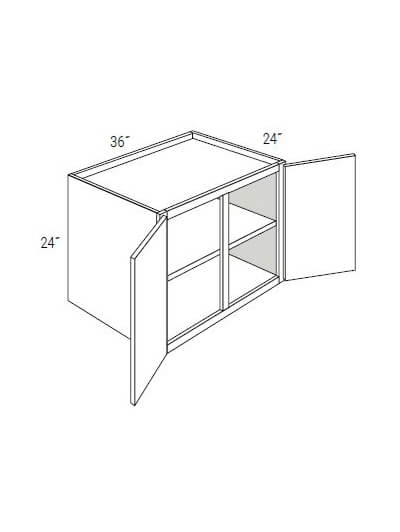 UB-W362424: Upton Brown Double-Door Wall Refrigerator Cabinet 36″W x 24″H x 24″D